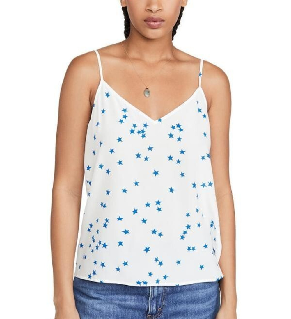NEW! Equipment Layla Cami White blue Stars silk top size large